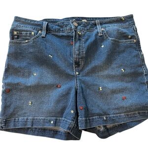 Seven7 Women's Shorts SZ 16 Embroidered Denim